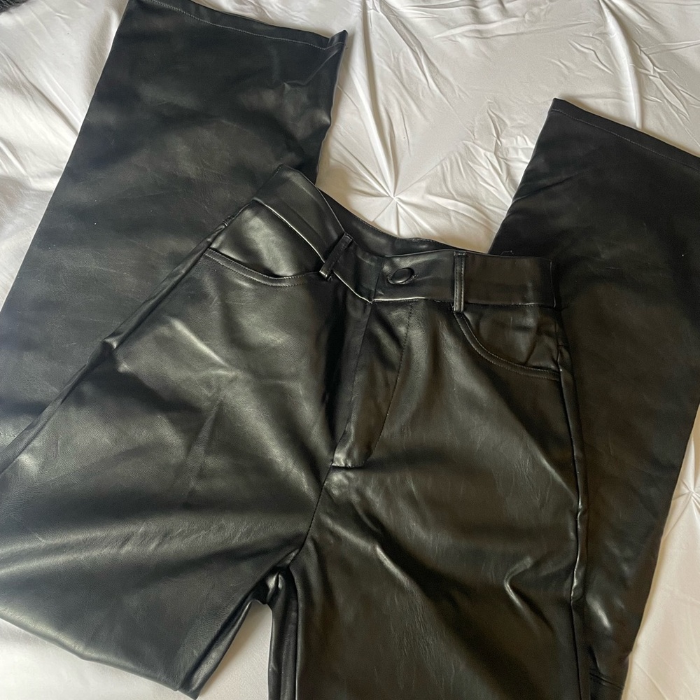 Black Faux Leather Pants